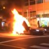 Lamborghini Aventador catches fire in Japan