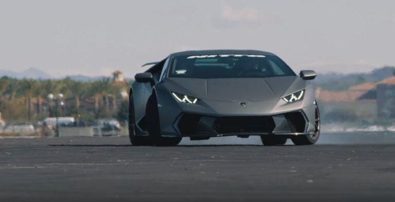 Jon Olsson drifts a Lamborghini Huracan