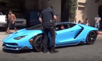 Lamborghini Centenario-Blu Cepheus-Pulled Over-LAPD-Beverly Hills