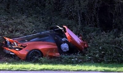 Mclaren 720S Crashes into bushes UK 02