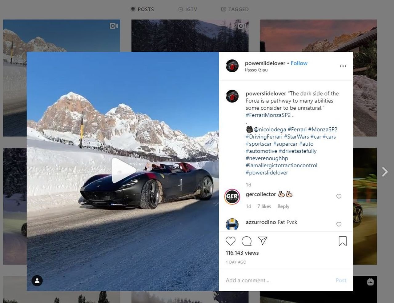 Ferrari Monza SP2-Alps-drifting-powerslidelover-instagram