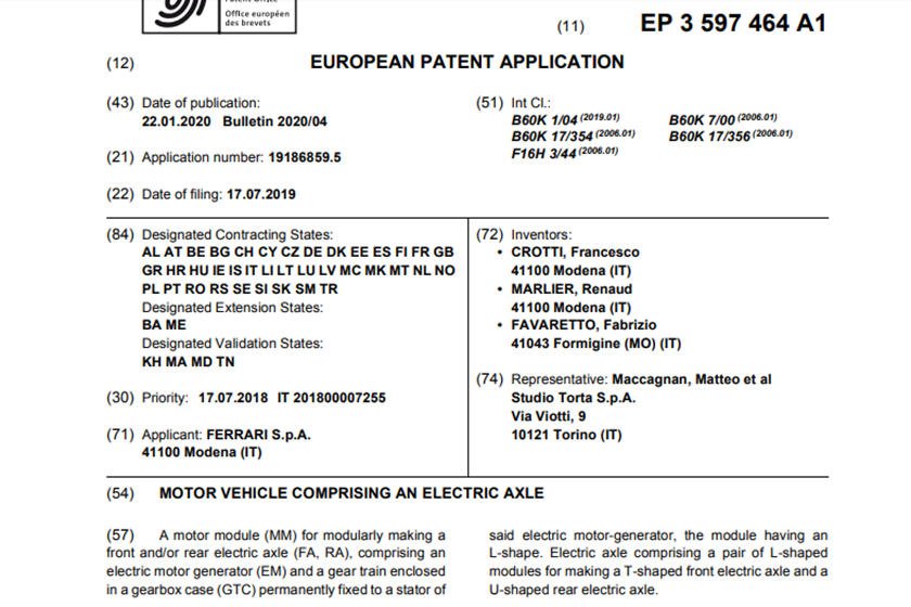 Ferrari Electric Supercar-Patent-1