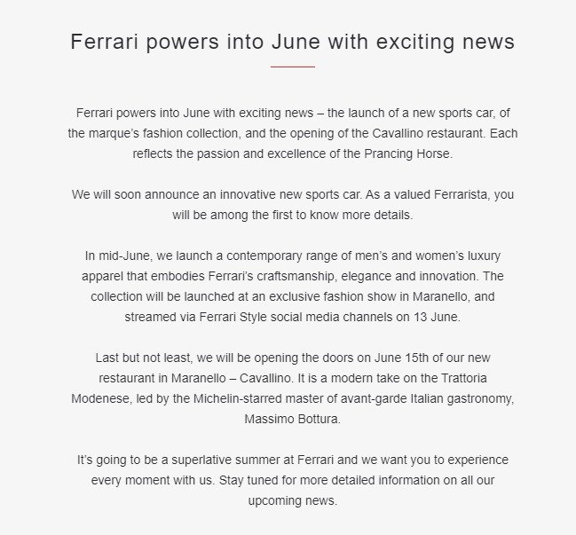 Ferrari V6 Hybrid Dino-mid-June launch