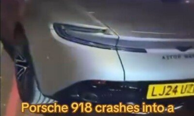 Porsche 918 Spyder-Aston Martin crash-London